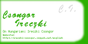 csongor ireczki business card